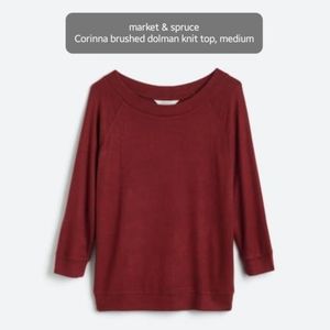 Market & spruce Corinna brushed dolman knit top, medium